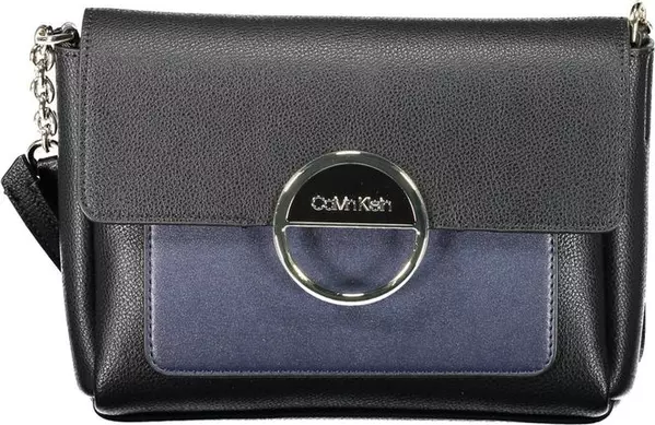 Black Polyurethane Women Shoulder Bag
