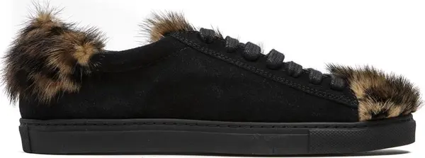 Black Leather Women Sneaker