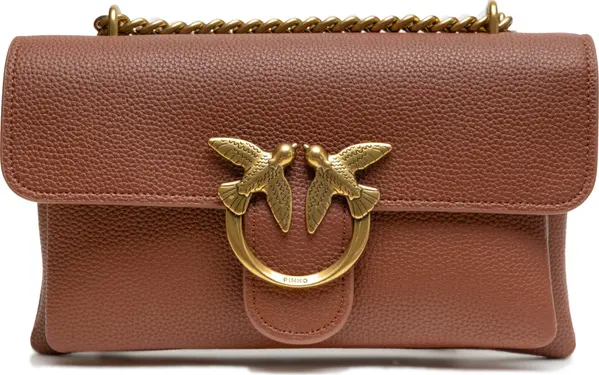 Brown Leather Love Boucle Riga Shoulder Bag