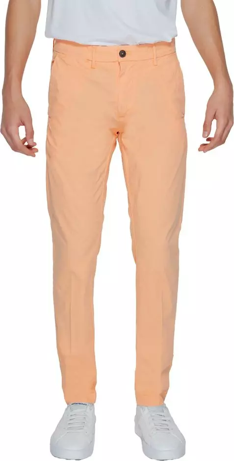 Orange Cotton Chino Pants