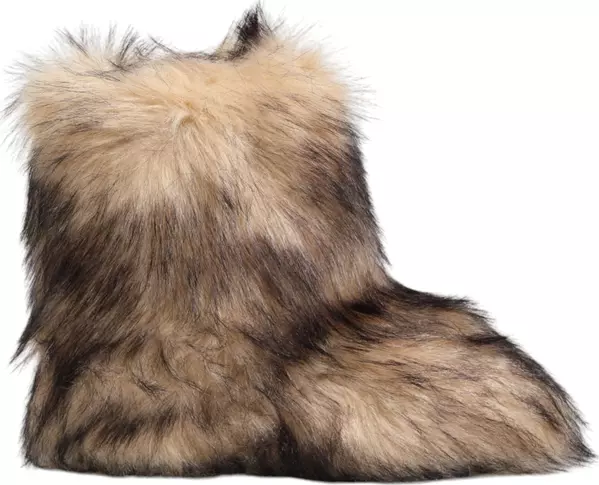 Brown Faux Skim Ski Fur Men Short Boots Shoes