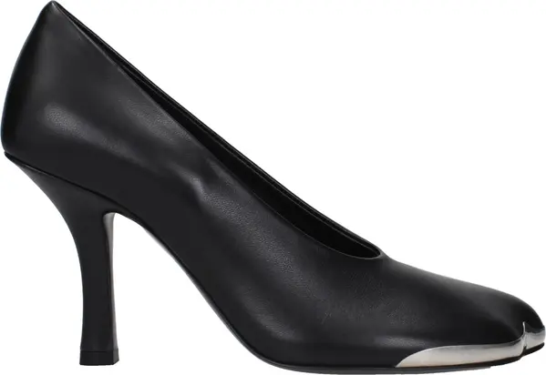 Black Leather High Heel Pumps