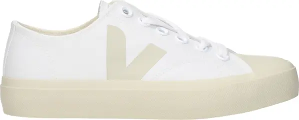 White Fabric Low Top Sneakers
