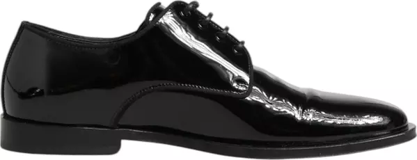 Black Leather Lace Up Derby Formal Dress Shoes