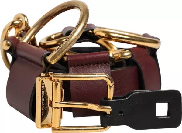 Brown Key Ring Clip Attachments Buckle Belt