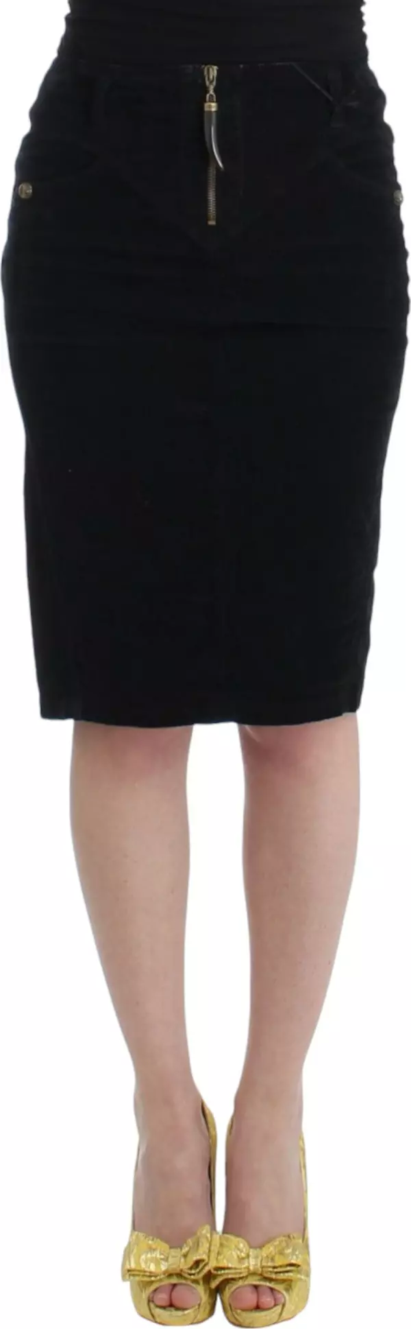 Black Corduroy Pencil Skirt