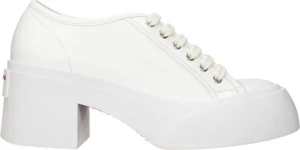 White Leather Platform Sneakers