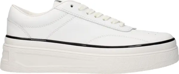 White Leather Platform Sneakers
