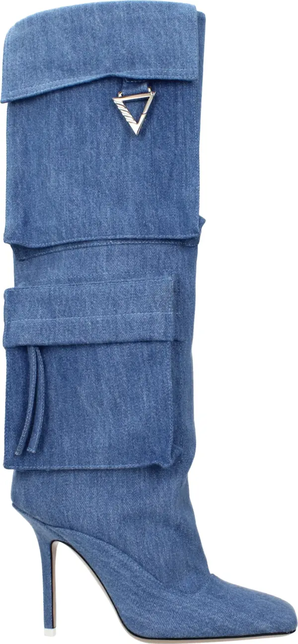Light Blue Fabric Boots