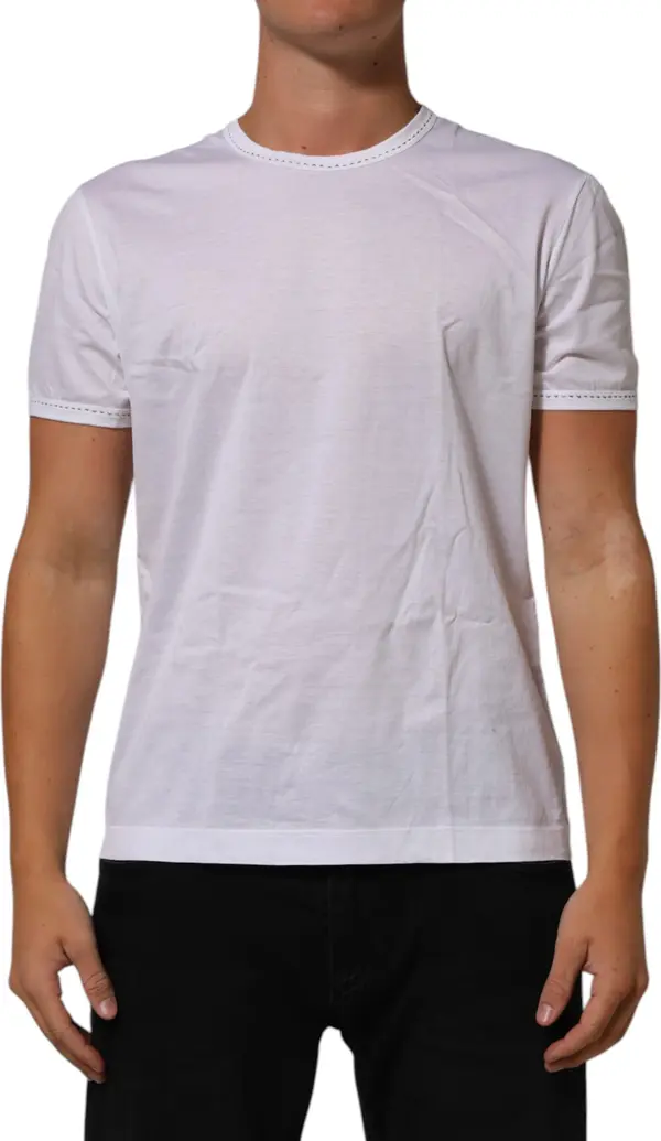 White Cotton Crew Neck Underwear Tee T-shirt