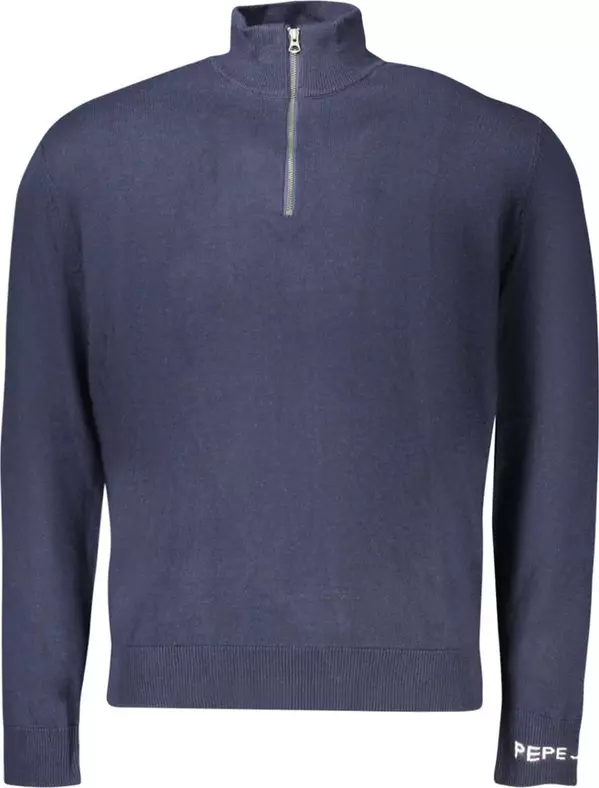 Blue Cotton Men Sweater