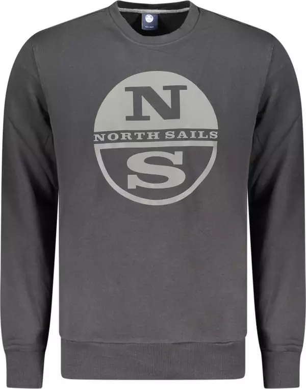 Black Cotton Men Sweatshirt