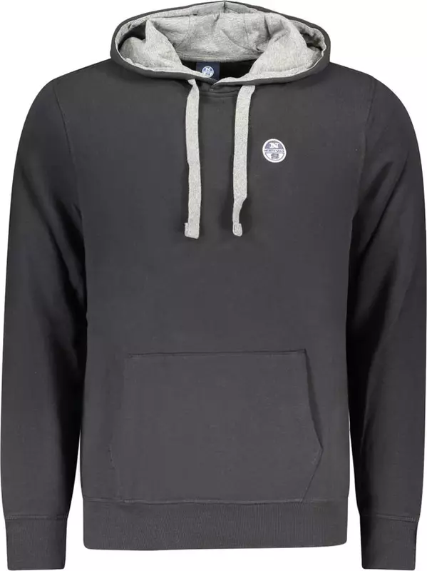 Black Cotton Men Sweatshirt