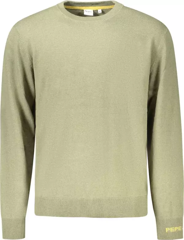 Green Cotton Men Sweater