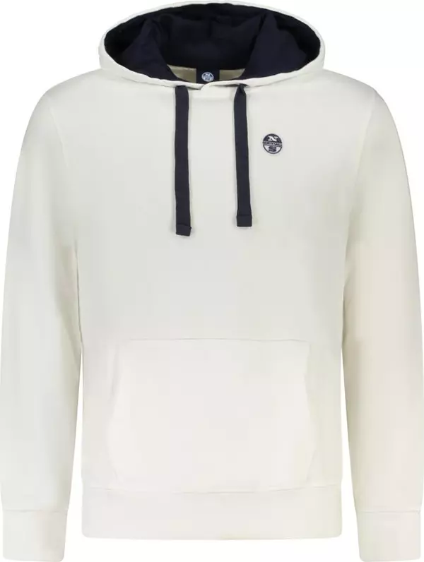 White Cotton Men's Hooded Sweatshirt
