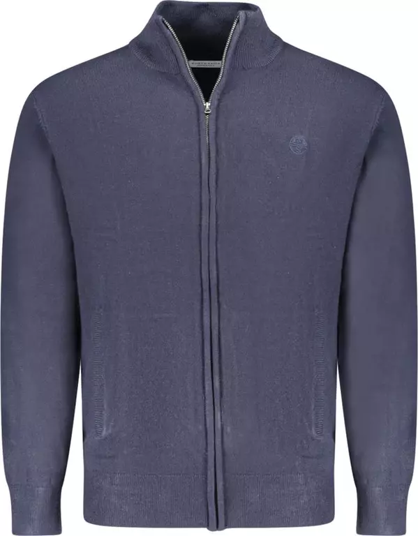 Blue Acrylic Men Cardigan