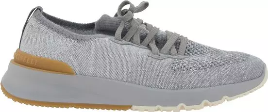 Gray Cotton Athletic Sneakers