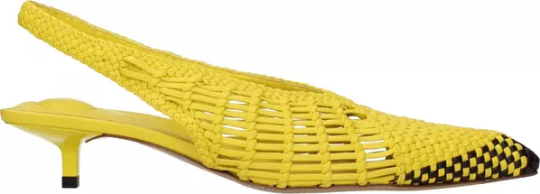 Yellow Leather Flat Sandals