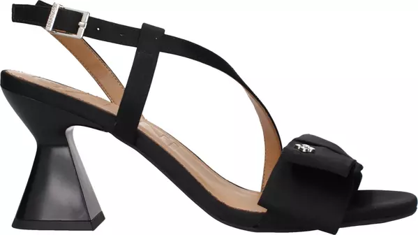 Black Fabric Platform Sandals
