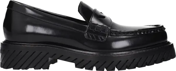 Black Leather Slip-On Loafers