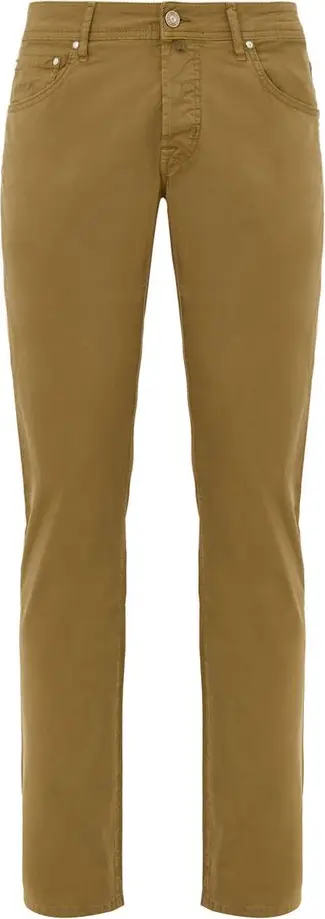 Yellow Cotton Skinny Pants