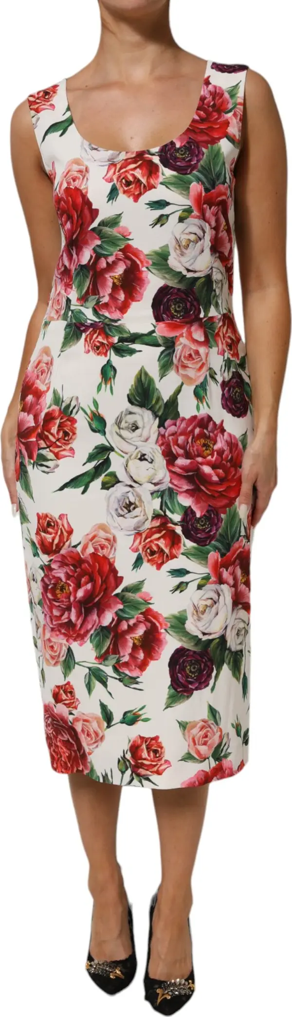 Multicolor Floral Print Viscose Sheath Dress