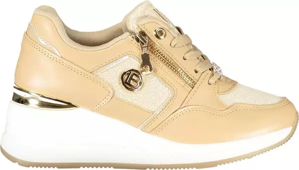 Beige Polyester Women Sneaker