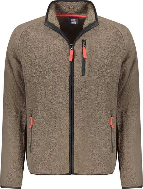 Marrone Polyester Men Sweatshirt