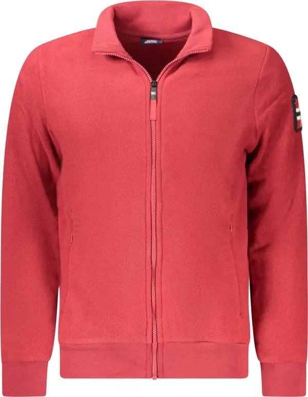 Red Polyester Men Sweatshirt