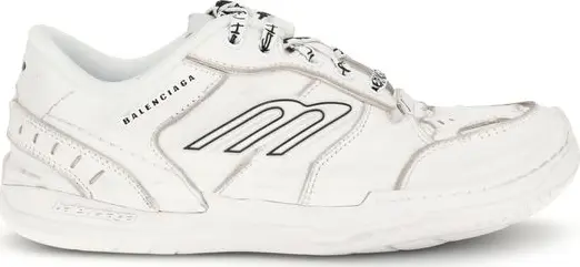 White Calf Leather Bos Taurus Athletic Sneakers