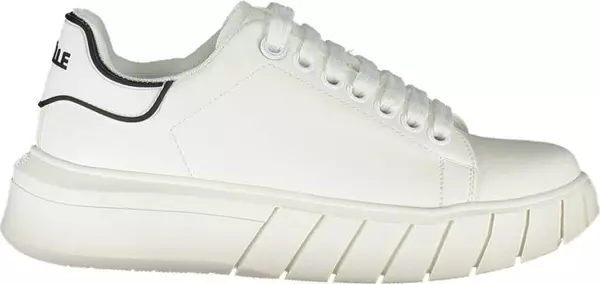 White Polyurethane Women Sneaker