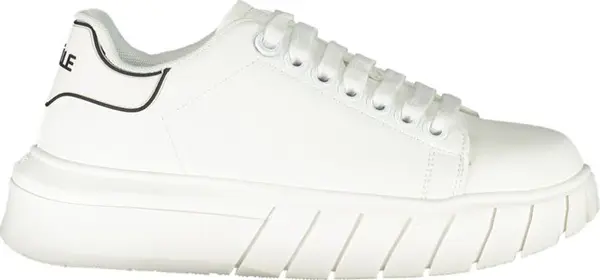 White Polyurethane Women Sneaker