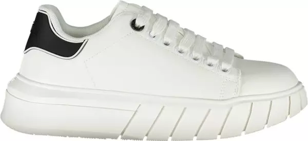 White Polyurethane Women Sneaker