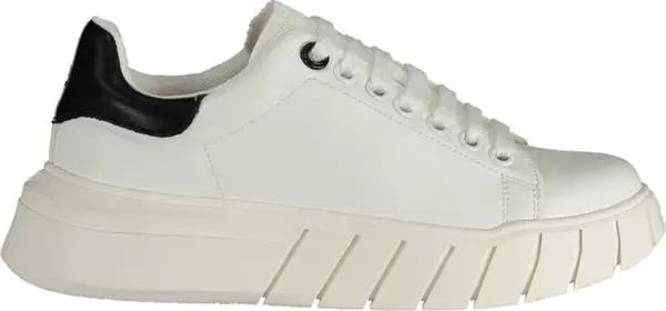 White Polyurethane Women Sneaker