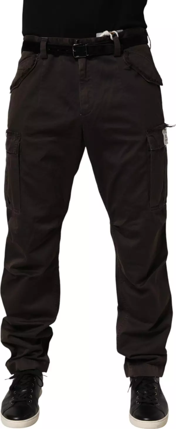 Brown Re- Edition Cotton Men Cargo Pants