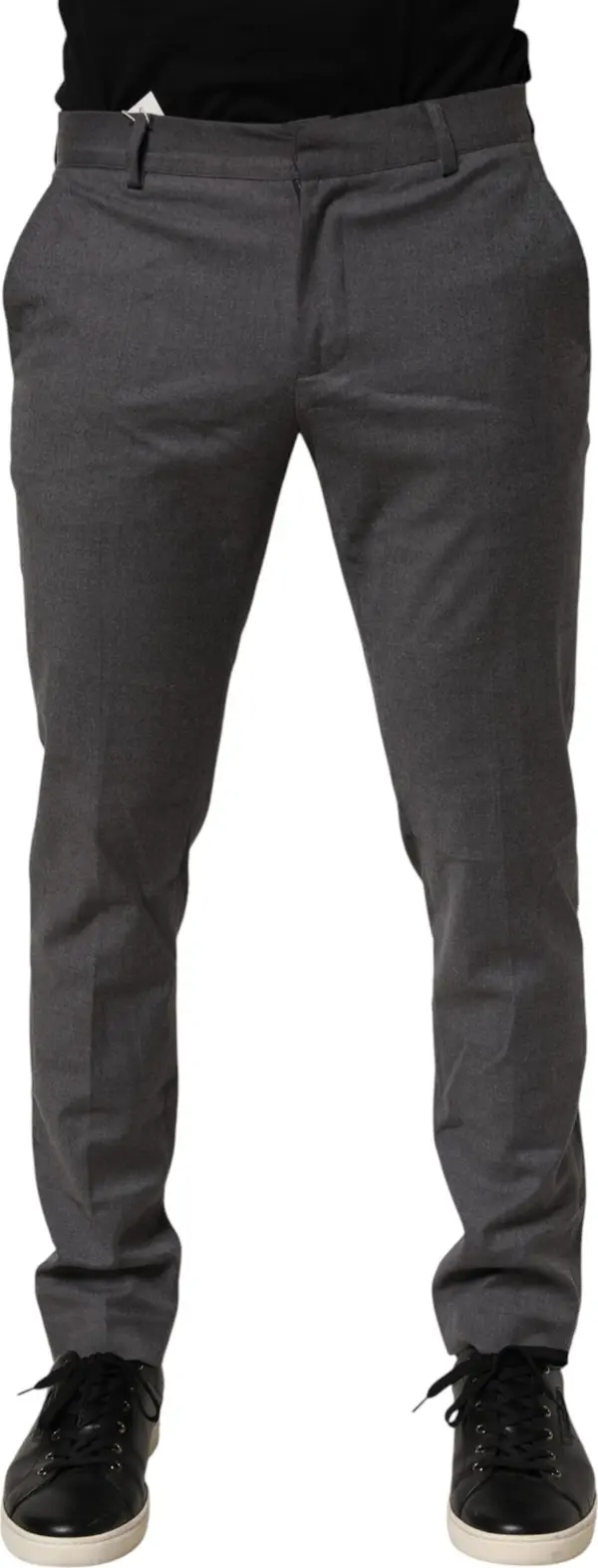 Gray Polyester Formal Dress Trouser Pants