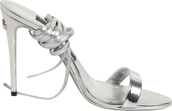 Silver Strappy High Heels Sandals Shoes