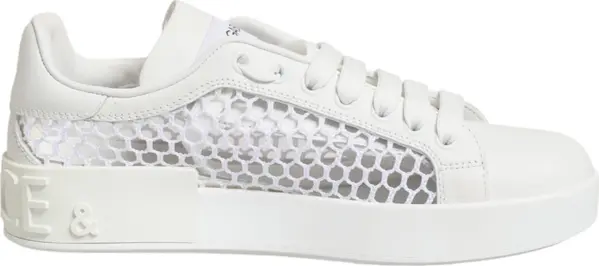 White Mesh Inserts Low Top Sneakers Shoes
