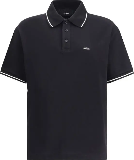 Black Cotton Polo T-Shirt
