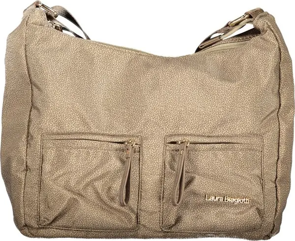 Beige Polyester Women Handbag