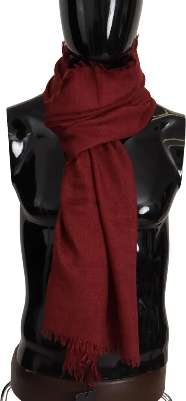 Red DG Crown Cashmere Silk Shawl Fringe Wrap Scarf