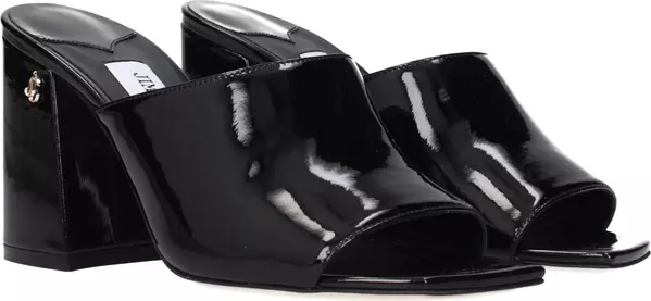 Black Leather Platform Sandals