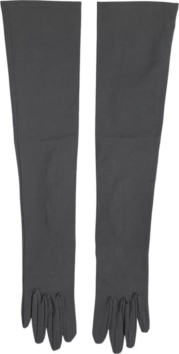 Dark Gray Viscose Elbow Length Mitten Men Gloves