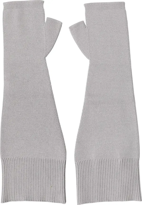 Gray Virgin Wool Knitted Fingerless Men Gloves