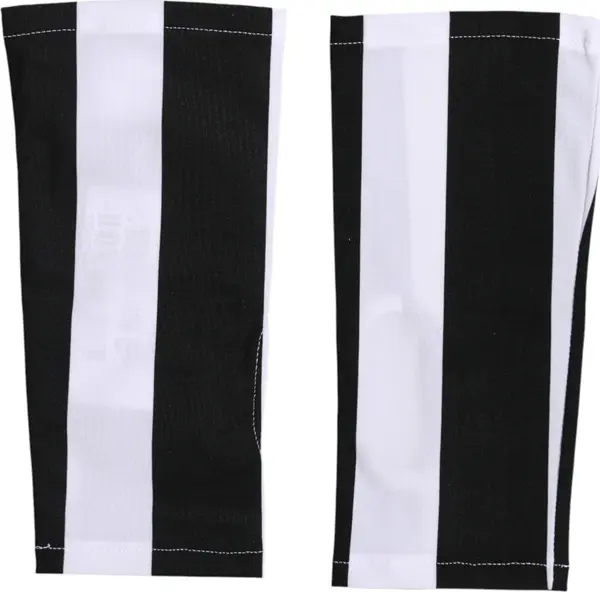 Black White Nylon Fingerless Wrist Length Gloves