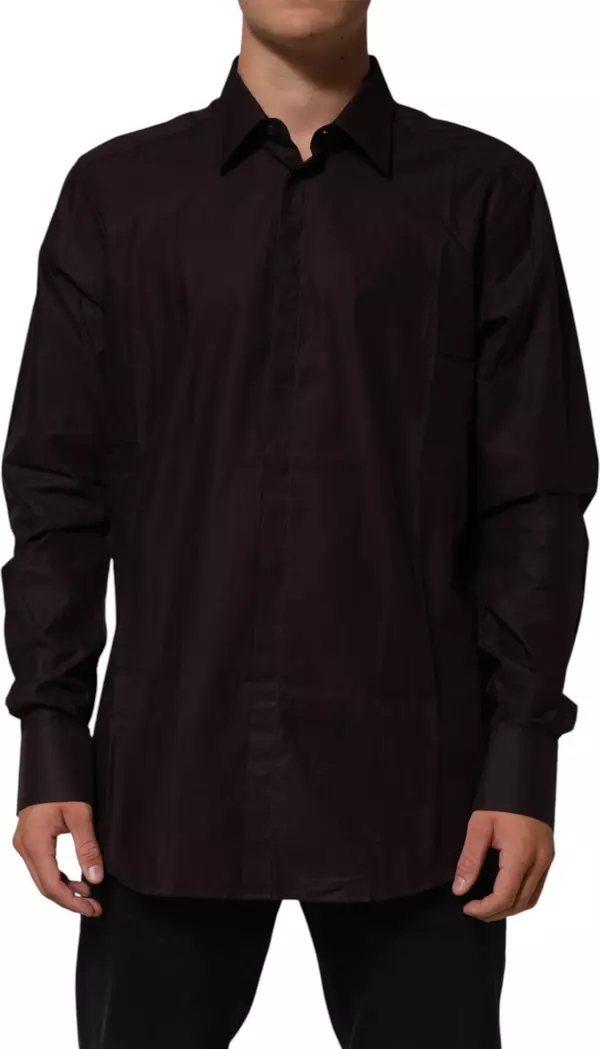 Brown Cotton LongSleeve MARTINI Dress Shirt