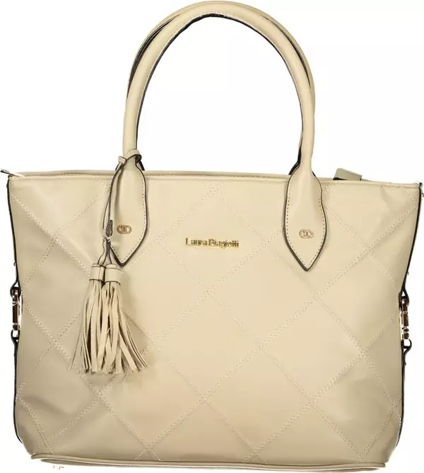 Beige PVC Women Handbag