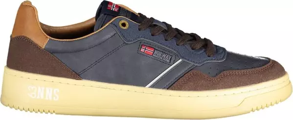 Blue Polyurethane Men Sneaker