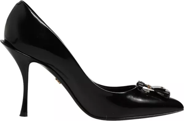 Black Bag Embellished Heels Pumps Shoes