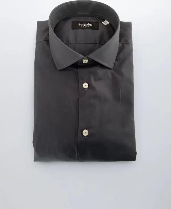 Gray Cotton Men Shirt